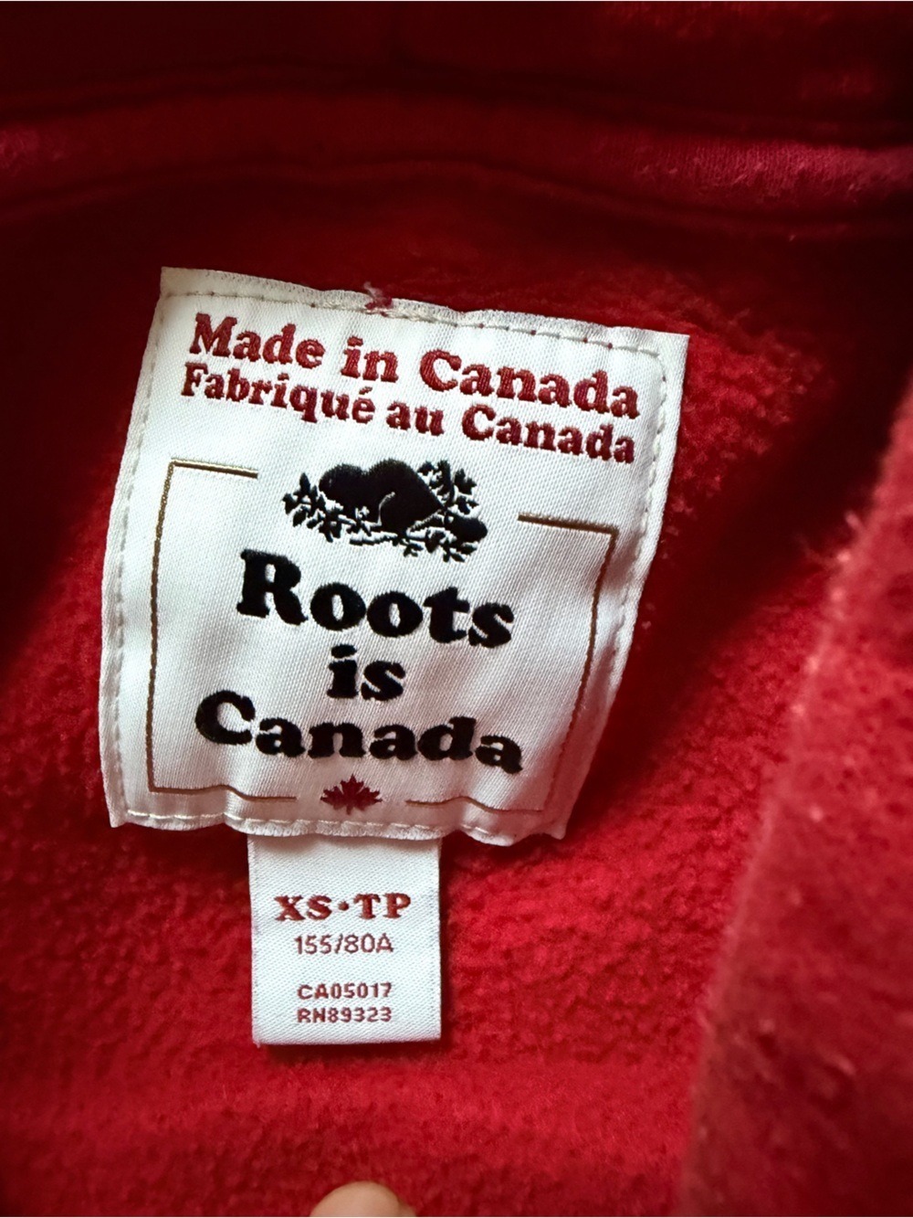 Roots Canada Beaver Graphic Hoodie Red Made in Canada XS - Picture 7 of 10